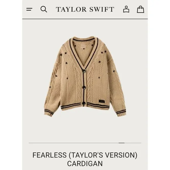 Taylor Swift Fearless Taylor's Version Cardigan size M/L NWOT