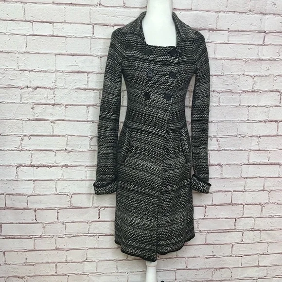 Semantiks Angora Blend Double Button Knit Sweater Coat Duster XS