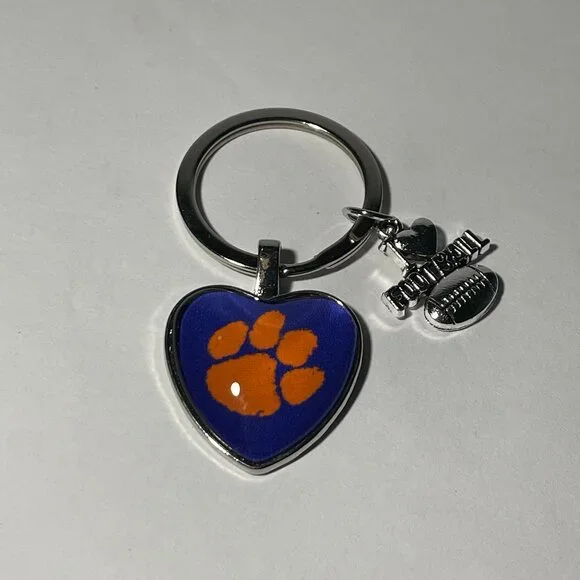 Clemson Tigers NCAA I Love Football Keychain NEW