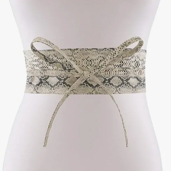 PU Leather Self Tie Wrap Belt