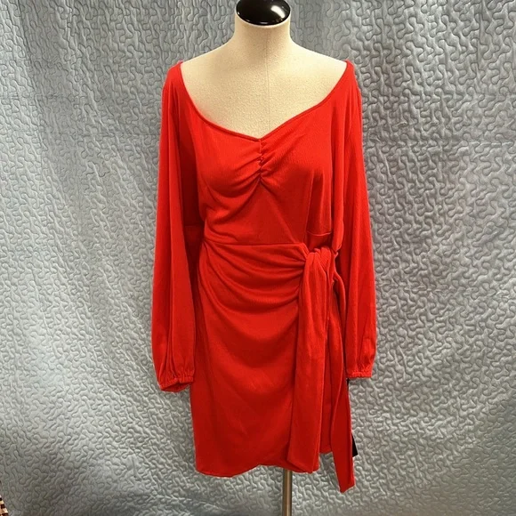 Tangerine, long sleeve dress