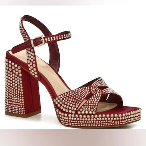 🐾VINCE CAMUTO VP-Pava Platform Heels in Burgundy Bordo Satin
