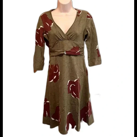 Patagonia Margot A Line Floral Dress Womens S Green Plum Purple Golf Tennis Gorp