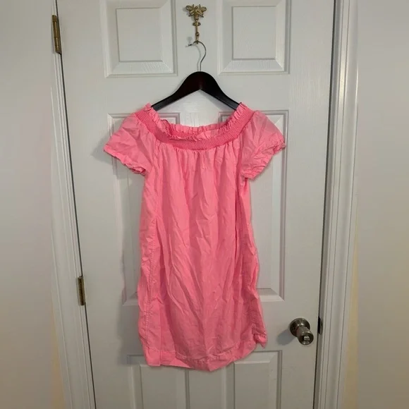 Vineyard Vines Pink Garment Dyed Off The Shoulder Dress Size XS