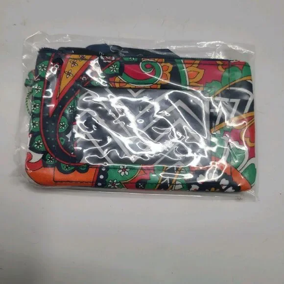 NWT Vera Bradley Venetian Paisley Multicolor Zip ID Case Coin Purse