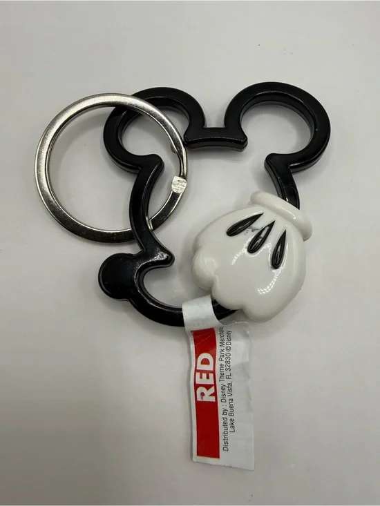 2019 Disney Parks Mickey Mouse Head With Glove Outline Disneyland Keychain NWT