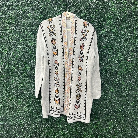 SHEIN EMERY ROSE Graphic Detail Cardigan W/ Hoodie - Size L!
