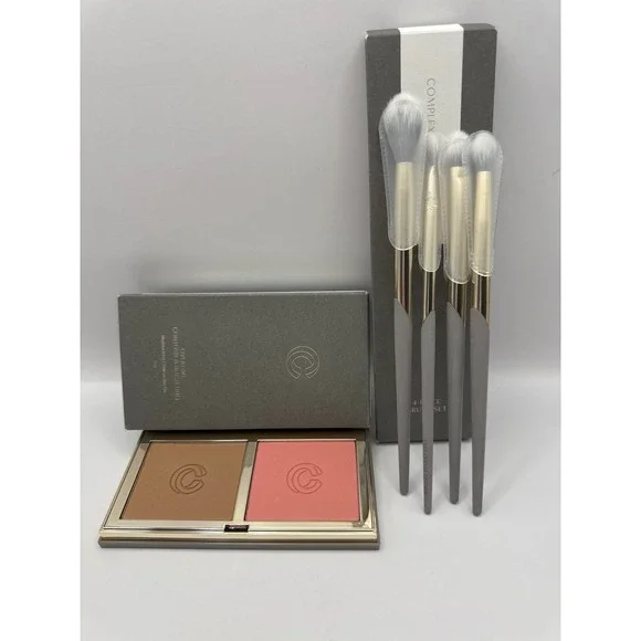 Complex Culture Overtime Contour Blush Duo &‎ 4-Piece Makeup Brush Set New