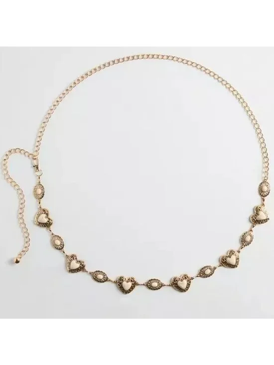 Torrid Antique Gold Tone Heart Chain Belt size 3/4x NWOT