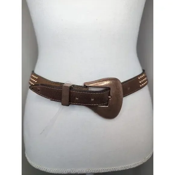 Jenny and the Boys vintage statement copper buckle studded leather belt