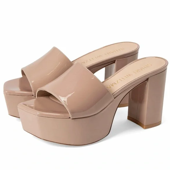 🌹STUART WEITZMAN🌹 Squarehigh Platform 95 Slide Sandal Size: 10.5B