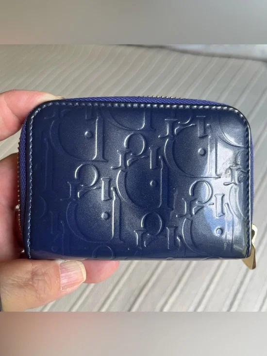 Dior Trotter small purple/teal Zip wallet