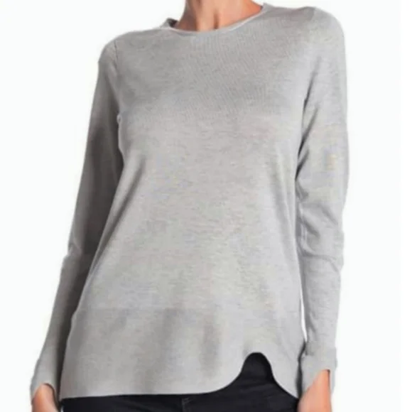 Cyrus Curved Hem Pullover Sweater