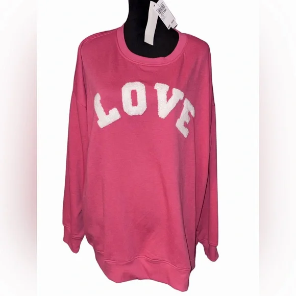 Workshop Republic LOVE Pink Graphic Sweatshirt  Women’s 2X