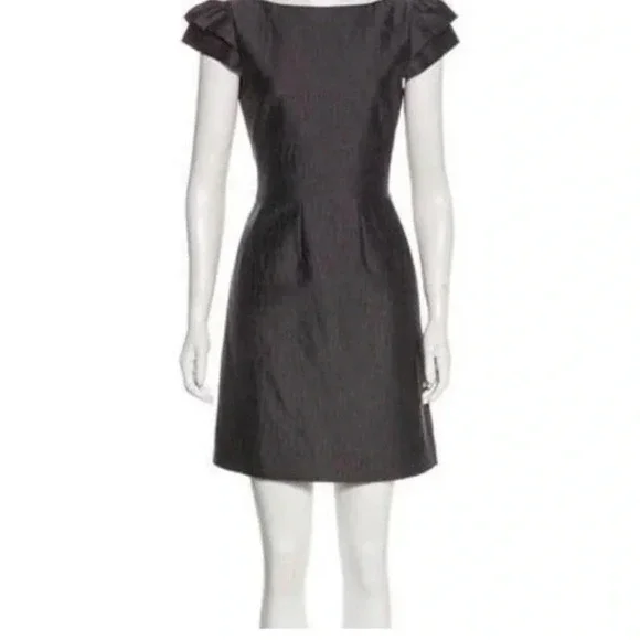 Grey Halston Heritage cap sleeve short cocktail wedding guest size 4.