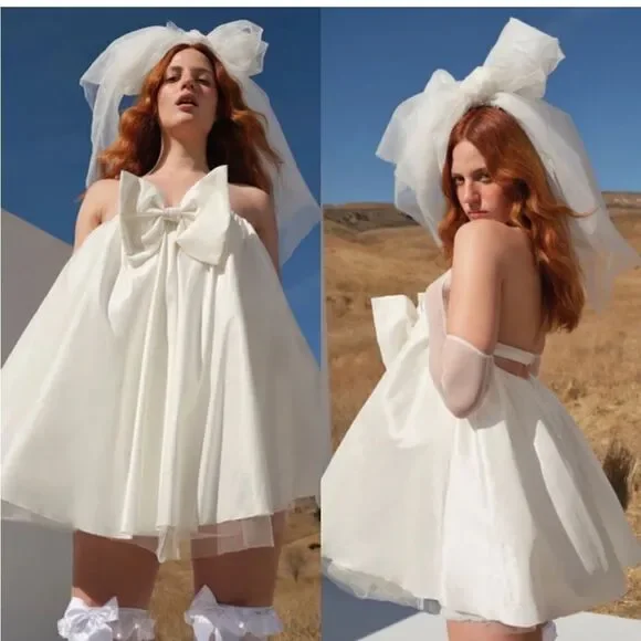 For‎ Love And Lemons Clara Bow Mini Dress in White New With Tags