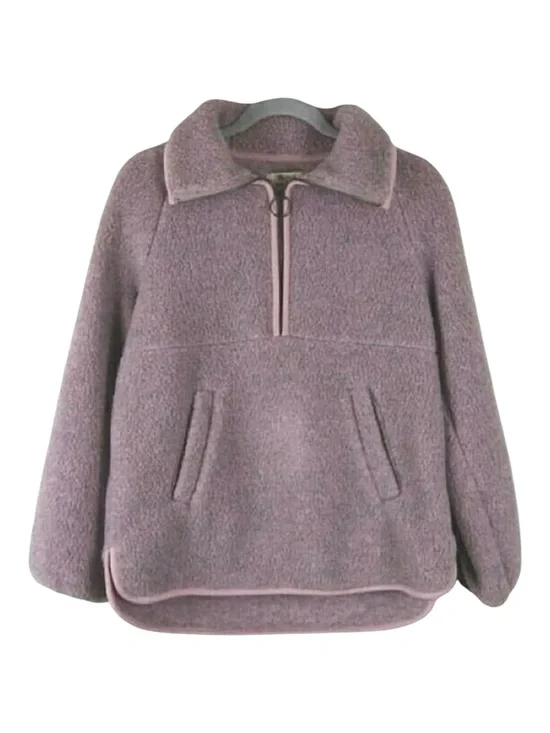 Madewell 1/4 zip pullover sherpa long sleeve sweatshirt mauve womens small cozy