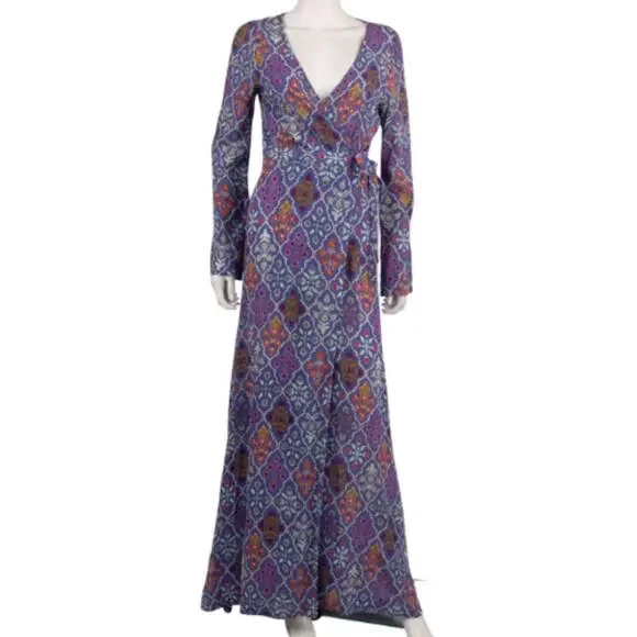 Tigerlily The Spell Maxi Wrap Dress Multi Color EUC Size Small