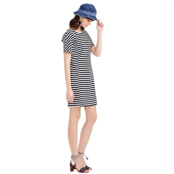 J. Crew Black and White Striped Dress XXS  | Extra Extra Small