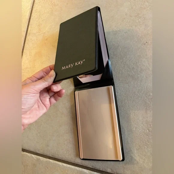 Mary Kay Make Up Case Tri-Fold Standing Travel Mirror with palette slot