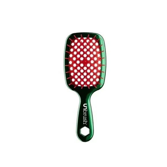 UNbrush‎ Mini Detangling Hair Brush Travel Gift Holiday Chrome Green New