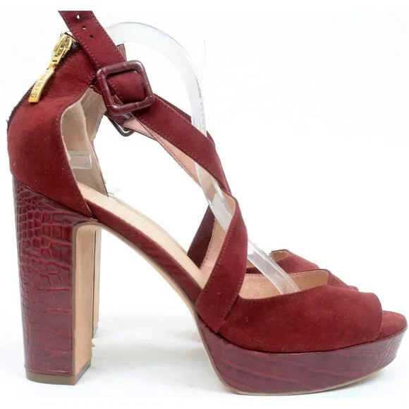 Limelight Women's Lyanna - Platform Peep Toe Block Dress Heels Shoe 10 Wine