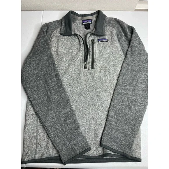 Patagonia Gray Fleece Quarter Zip Pullover Recycled Worn Wear Small
