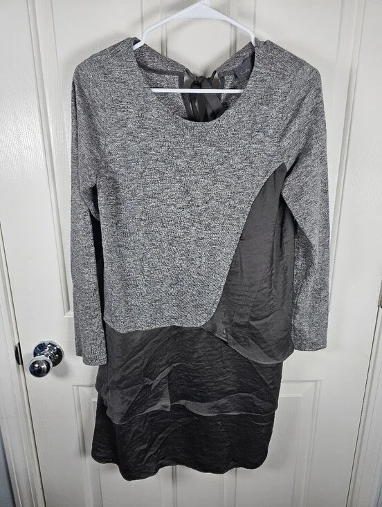 Anthropologie Sunday in Brooklyn gray tiered dress Size S
