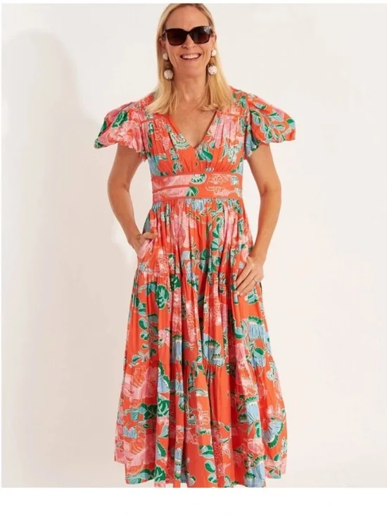 CK Bradley HEATHER DRESS - CORDELIA CORAL MULTI