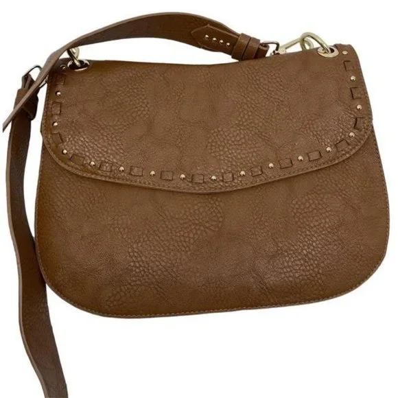 steve madden brown leather cross body bag