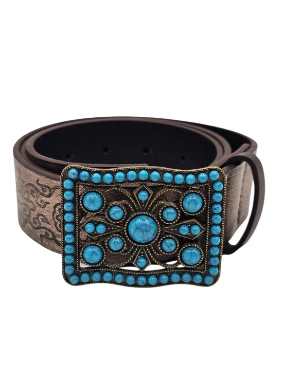 Western Faux Turquoise Stone Belt