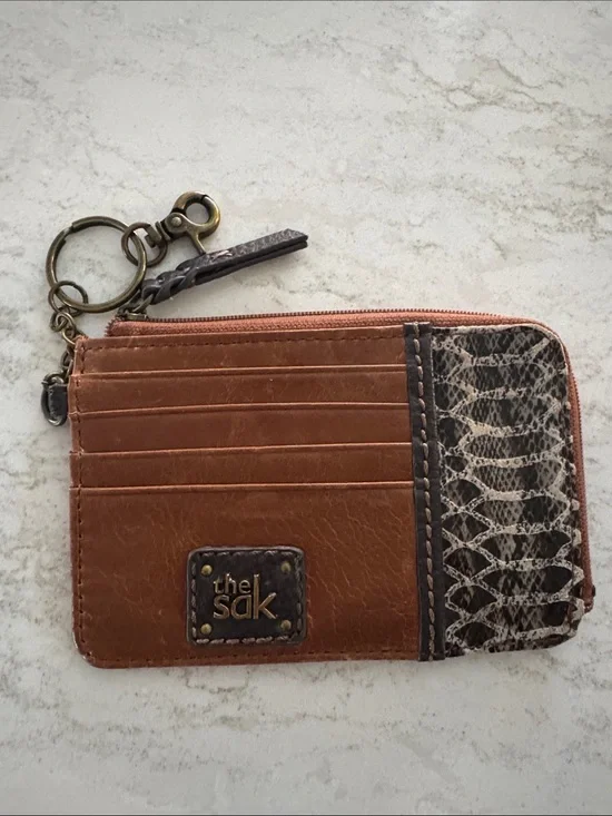 The Sak Women's Iris Leather Card Wallet with key ring