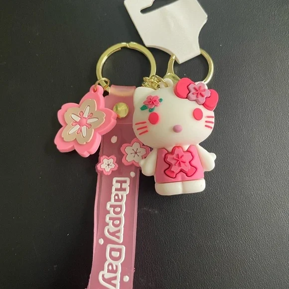 Hello Kitty Pink Keychain Bag Charm—New