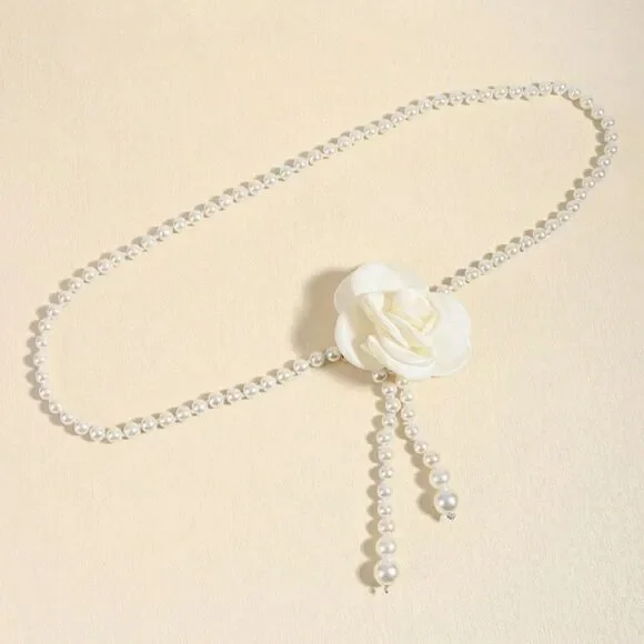 flower pearl  belt A656