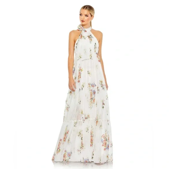 Mac Duggal A55814 Floral Print Long Dress, Size 6, $398