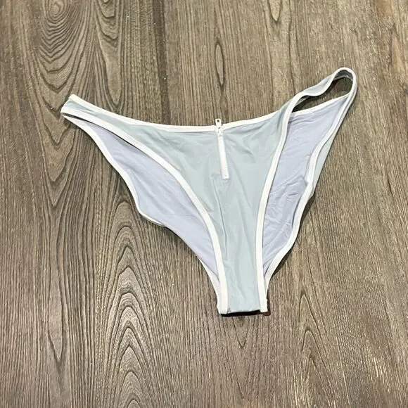 NWT Skims Sporty Zipper Swim Dipped Tanga Bottom Stretch Swimwear Pacific 4X