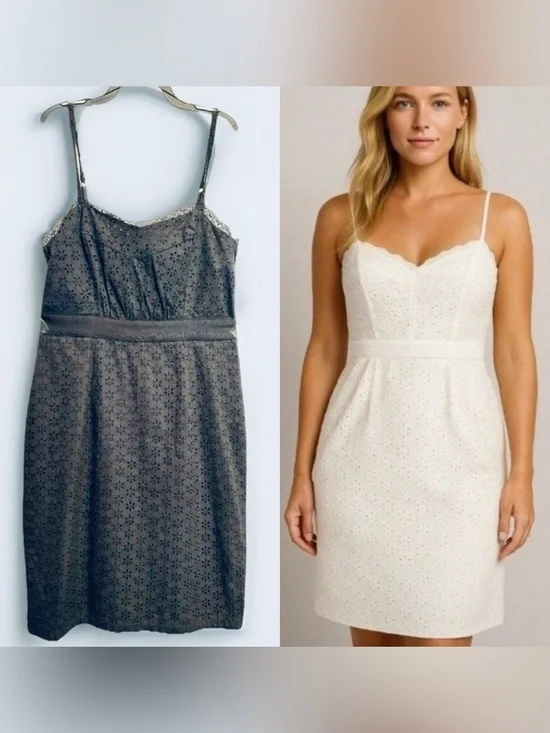 Victoria Secret Eyelet Mini Dress Lace Sweetheart Neck Corset cocktail Sz 10