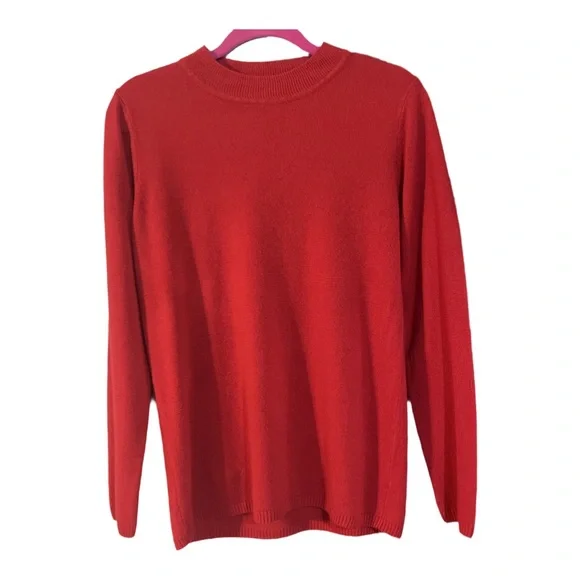 Kim Rogers Red Crewneck Knit Sweater Medium