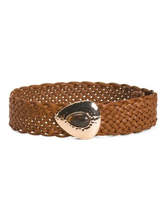 MOST WANTED Wide Woven Asymmetrical Buckle Belt