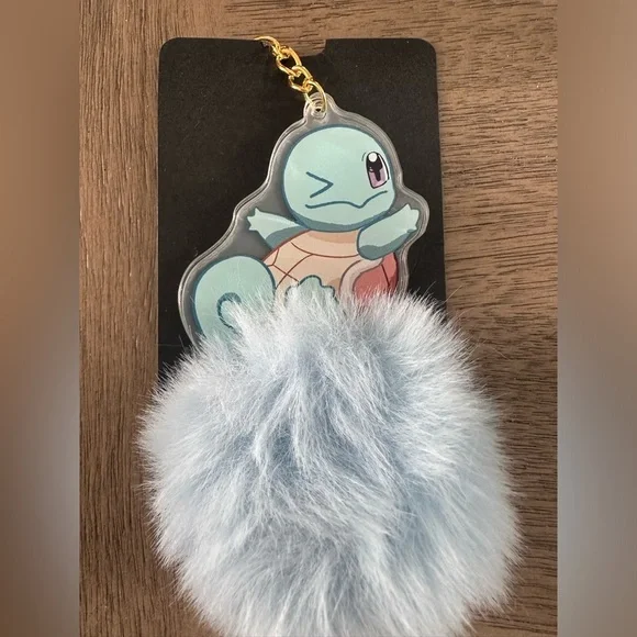 Pokémon Squirtle Puff Ball Purse Charm Keychain