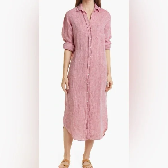 By Alba Made in Turkey Shirt Dress Cover Womens Size Med/Large Dusty Rose