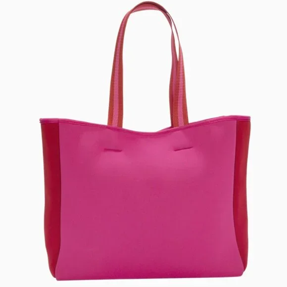 Summersalt Neoprene Beach Tote in Pink/Red NWT