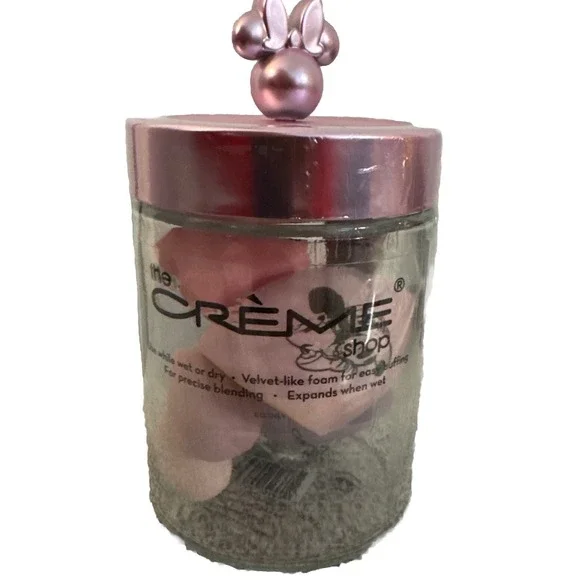 The Creme Shop x Disney Minnie Mouse Makeup‎ Sponges in Reusable Jar Pink New
