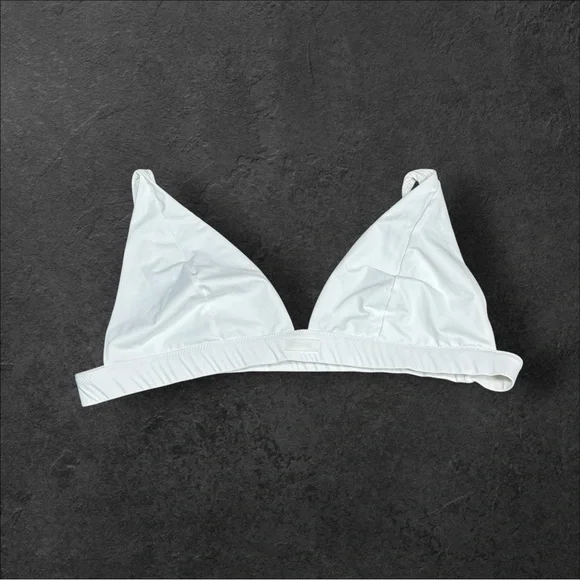 NWOT Skims Recycled Swim Plunge Bikini Top Size 4X White‎