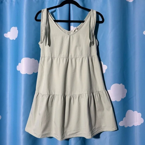 Derek Heart Mint Green Tiered Sundress Medium Cotton Sleeveless Mini Cottagecore