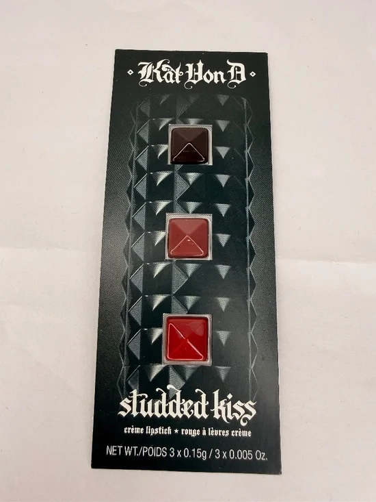 Kat Von D Studded Kiss Creme Lipstick Sample Set Outlaw Lolita Vampira NEW