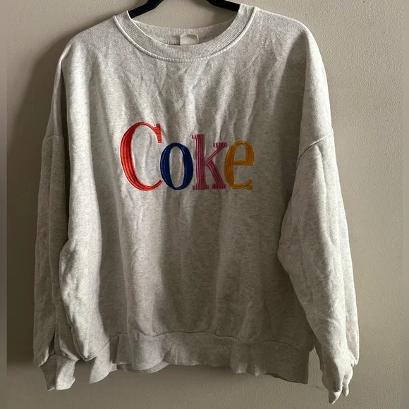 H&M Light Gray Coke Sweatshirt Size M