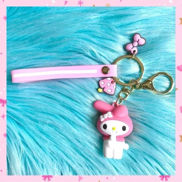 Melody Pink Kawaii Wristlet Keychain Charm Lobster Clasp
