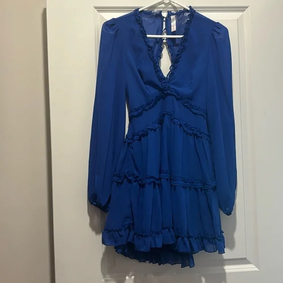 Blue ruffle dress