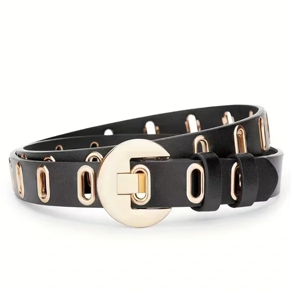 Black and Gold Women's Belt 39” NWT